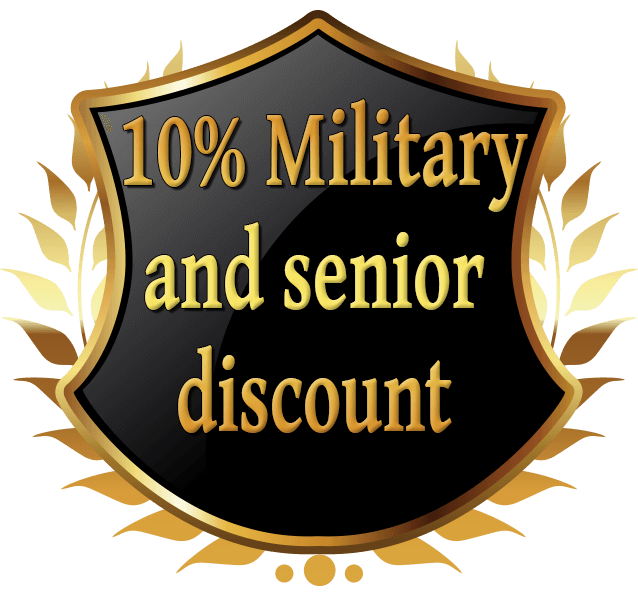 10% military and senior discount
